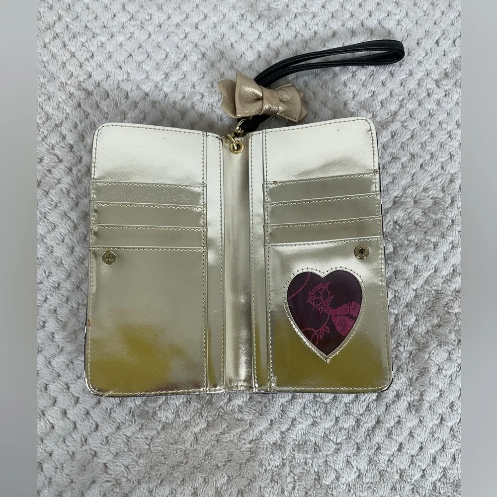 Betsey Johnson Gold Bow Detail Wallet